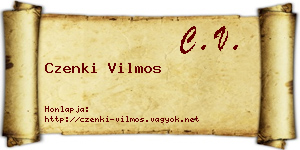 Czenki Vilmos névjegykártya